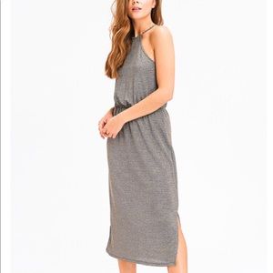 Halter style medi dress with side split